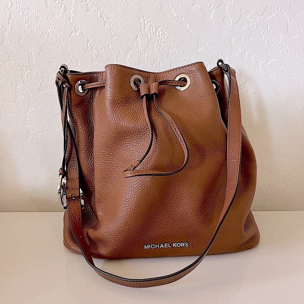 Michael Kors Brown Leather Bucket Bag